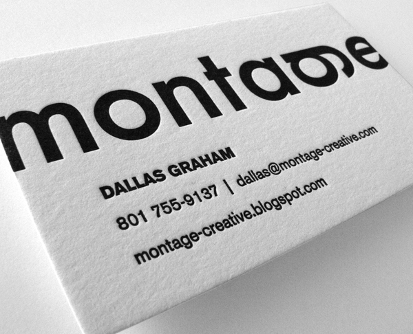 Montage Minimalist LetterPress Business Card