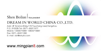 个性清新英文名片